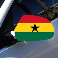 Housse de protection pour rétroviseur de voiture avec drapeau de la Guadeloupe (ensemble de 2 pièces) en tissu extensible avec bords renforcés, style patriotique