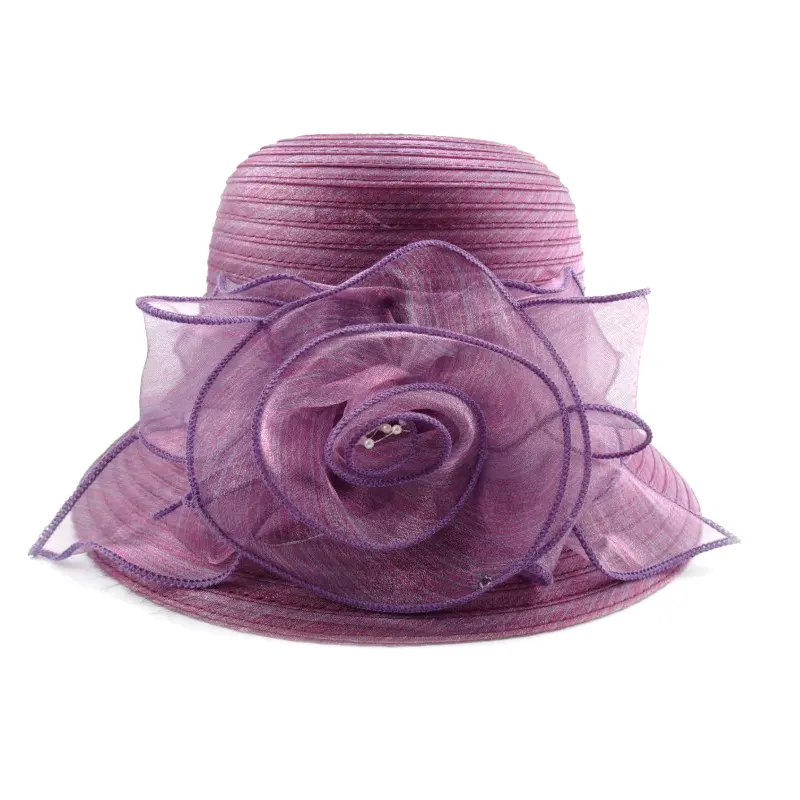 Funi Fashion Sombrero De Organza Floral Para Mujer 