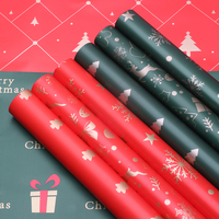Kertas Pembungkus Bunga Tahan Air PE Dua Sisi Korea untuk DIY Buket Hadiah, Kertas Kemasan Bunga untuk Malam Natal