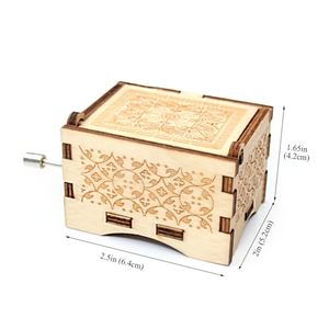 ZY You Are My <strong>Sunshine</strong> Engraved Vintage Rectangle Wooden Music Box-Hand Cranked <strong>Gifts</strong> for Lovers - Product Image 2