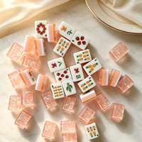 Jeu de Mahjong Américain de Luxe en Acrylique Brillant Écologique, Motif Fruits, 160 Pièces, Kit de Jeu de Table pour Famille, Vente en Gros