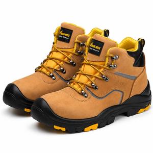 Zapatos de Seguridad con Punta de Acero, Botas de Trabajo de Cuero Genuino, Antideslizantes, Impermeables, Transpirables, de Corte Medio, para Construcción y Fábrica - Product Image 1