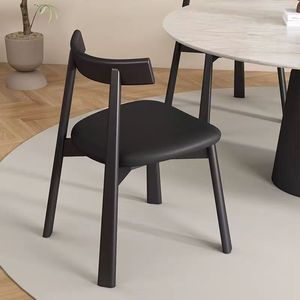 Modern Nordic Style Solid Wood Dining Chair With <b>Backrest</b> Minimalist Design For Dining Room Adult Use - Product Image 3