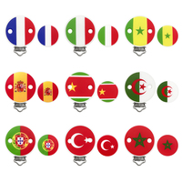 Vente en gros de clips de sucette personnalisés avec drapeau national, perles en silicone pour bébé imprimées, perles en silicone pour la dentition