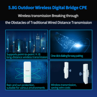 Puente Inalámbrico para Exteriores TiNCAM 5.8G 3KM, Punto de Acceso Wi-Fi POE, Conexión Punto a Punto