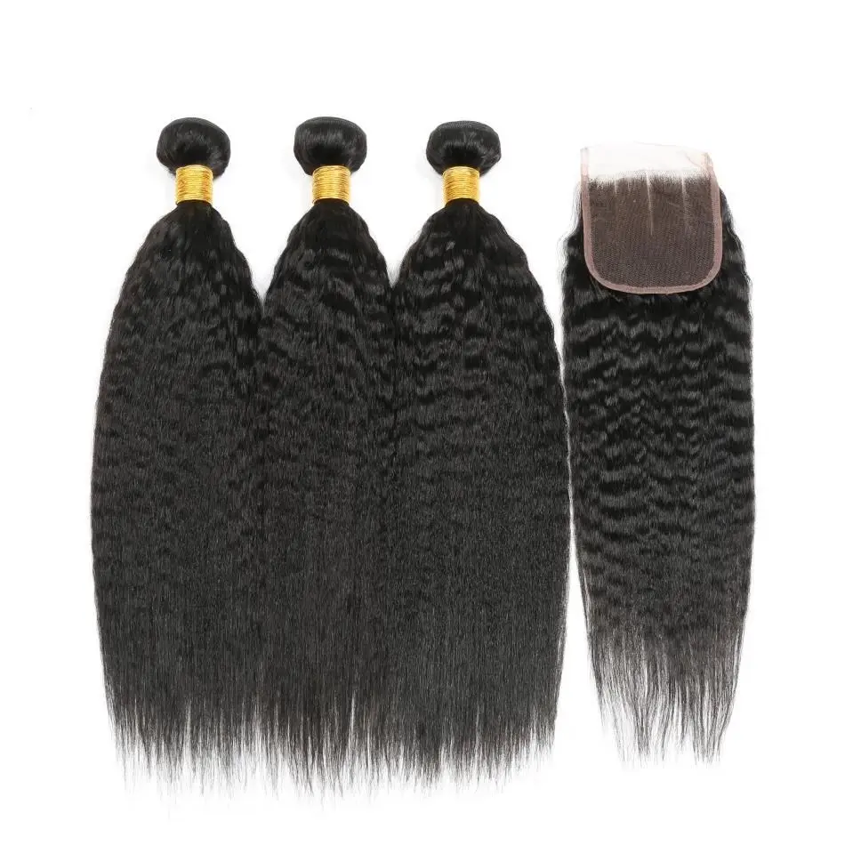 Großhandel 3 Weaves Brazilian Grade 12A Raw Indian Hair Bundles mit Spitzen verschluss Frontal Human Hair Bundles mit Verschluss set