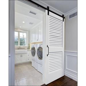 Porte coulissante en bois massif à 2 panneaux avec Kit de quincaillerie - Product Image 1