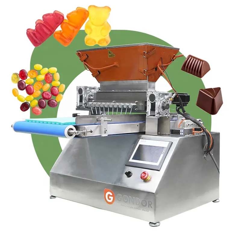 Automatische Herstellung Teil der Frucht Vitamin Jelly Bean Depositor Mini Soft Bear Gummibärchen machen Maschinen produktion
