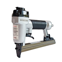 Agrafeuse pneumatique WISDOM 8016, outil pneumatique, agrafeuse à fil fin 21GA, pistolet à clous pneumatique en alliage d'aluminium 8016-A1 pour palettes, meubles, OEM