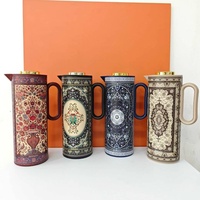 Thermos en verre isolé sous vide Soudi Arabic 1L avec couvercle et poignée, pour eau chaude