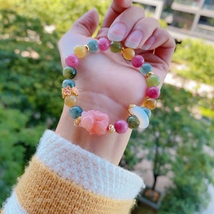 Piedra curativa para mujer, regalo de Año Nuevo, joyería optimizada, <span class=keywords><strong>pulsera</strong></span> con cuentas de turmalina con abalorios de Calcedonia, <span class=keywords><strong>pulsera</strong></span>, joyería - Product Image 6