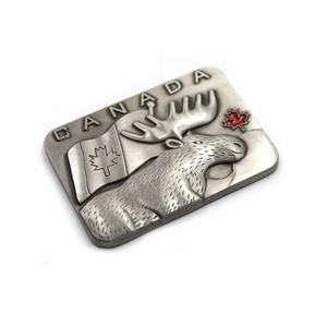 Wholesale Custom Logo High-End 3d Metal <strong>Canada</strong> Moose Travel Souvenir Fridge Magnet - Product Image 1
