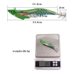 Señuelo Luminoso Flexible de 13.4cm y 38.5g para Pesca de Calamar, Sepia, Lubina y Zander en Agua Dulce y Profunda - Product Image 4