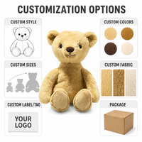 Boneka Beruang Plush Kustom Langsung dari Pabrik, Berdasarkan Desain OEM ODM, Boneka Karakter Isi Dakron untuk Merek IP Asli