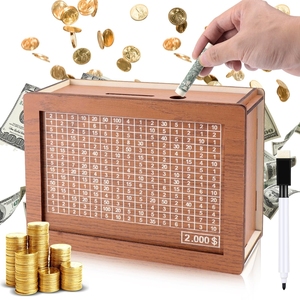 Vente en gros de tirelires en bois avec compteur, <span class=keywords><strong>d</strong></span>écoration pour la maison et la bibliothèque - Product Image 1