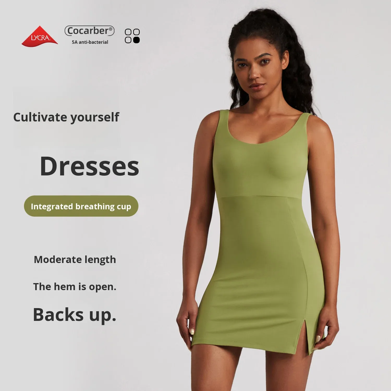 New One-piece Dress Women's High Waist Slim-fit Spaghetti Strap Quick Dry Spandex/Nylon Yoga Fitness