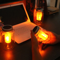 Lampe solaire avec couvercle de pot Mason, torche chaude, flamme, lampes de jardin, extérieur, bougie solaire, bouteille, lanterne, pour noël, Halloween