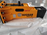 Marteau hydraulique SB10, brise-roche à ouverture supérieure, jaune, compatible avec les mini-excavatrices KUBOTA YANMAR TAKEUCHI, certifié CE ISO, 0.8-2.5
