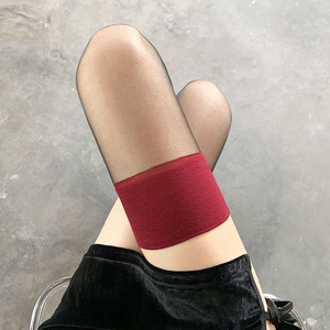 Black Polka Dot Stockings 5D Ultra Thin Transparent Women's Mid Calf Shaping Tights - Product Image 3