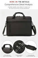 Sac à bandoulière pour ordinateur portable homme 15,6 pouces en cuir PU résistant à l'eau, léger, multi-poches, avec sangle de chariot, personnalisable OEM