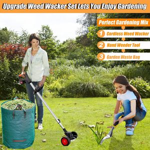 Cordless 21V Stainless Steel DIY Weed Wacker Eater Battery Operated String <b>Trimmers</b> Lawn Edger OEM Tool 145mm CC02 Stainless - Product Image 4