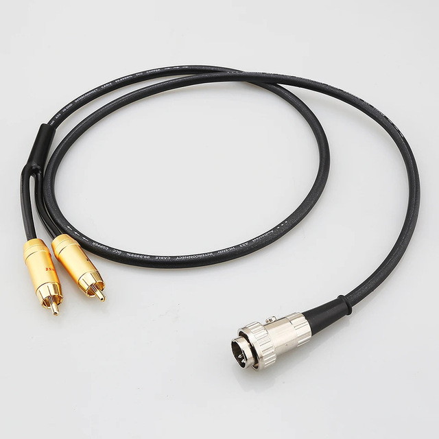 Audio Cable: Oxygen-Free Copper 5-Pin DIN Male to RCA Connector Cable for Amplifiers