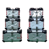 Caja trasera para maletero de motocicleta, 55L, negra, entrega de alimentos, aleación de aluminio, caja superior, caja trasera para motocicleta