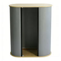 Comptoir promotionnel pliable en bois, table de réception, comptoir de promotion des ventes