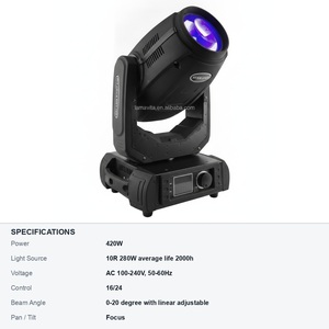 ไฟเวทีโรงละคร 10R 280W ฮาโลเจน บีม สปอต วอช 3in1 มูฟวิ่งเฮด โฟกัสอัตโนมัติ 13 ฟิลเตอร์ไดโครอิก ซูม 3.8-45 สำหรับสตูดิโอทีวี - Product Image 6