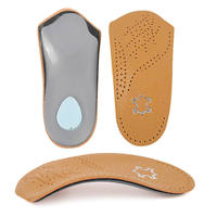 Semelle intérieure en cuir 3/4 longueur 2.5cm demi-coussin de chaussure pied plat orthèse soutien de la voûte plantaire semelles orthopédiques pour hommes et femmes pour chaussures