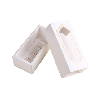 Trắng Tráng Tông Tùy Chỉnh <span class=keywords><strong>Macaron</strong></span> Hộp Giấy <span class=keywords><strong>Macaron</strong></span> Cookie Box - Product Image 4