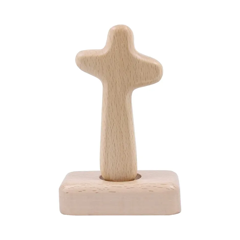 Croce magnetica in legno che tiene croce con Base in piedi croce per la meditazione domestica dei matrimoni