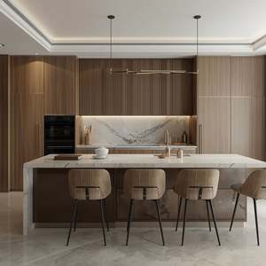 ชุดตู้ครัวสไตล์เชคเกอร์แบบอเมริกันสมัยใหม่ สีสั่งทำได้ ตู้ครัวไม้จริงสไตล์เชคเกอร์สุดหรู - Product Image 1