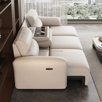 Ensemble de canapé en cuir électrique moderne de première classe Canapé réglable multifonctionnel extensible Télécommande sans fil pour canapé intelligent