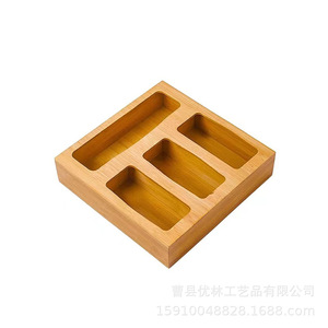 Bamboo Wood <b>Storage</b> <b>Box</b> Rectangular Multi Compartment Eco Friendly <b>Kitchen</b> Drawer Organizer Food Container - Product Image 5