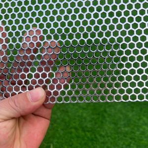 Tôle perforée en acier inoxydable FengYoo 30x15 pouces, calibre 19, trou hexagonal de 1/4 pouce, maille métallique SS304 - Product Image 1
