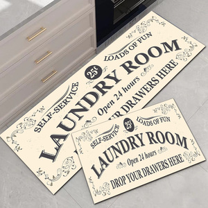 Tapis de porte de cuisine imprimé en polyester doux et écologique de qualité commerciale tapis de cuisine lavables imperméables antidérapants - Product Image 4