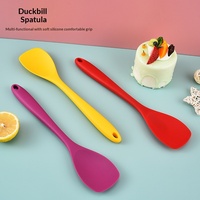 Ensemble d'ustensiles de cuisson en silicone de qualité alimentaire, spatule intégrée tout-en-un à surface plate et concave, modèle SLC