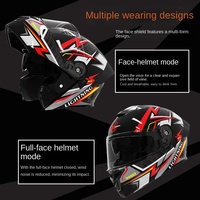 Casque de moto certifié 3C/DOT/GB811-2022A en ABS avec motif éclair, pour homme, hiver, rabattable, intégral, scooter/vélo électrique, pour femme