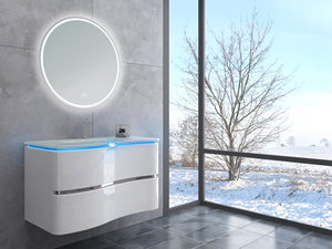 Armoire de salle de bain led en forme d'arc meubles <span class=keywords><strong>vanité</strong></span> juste armoire de salle de bain et <span class=keywords><strong>vanité</strong></span> avec led bleue - Product Image 2