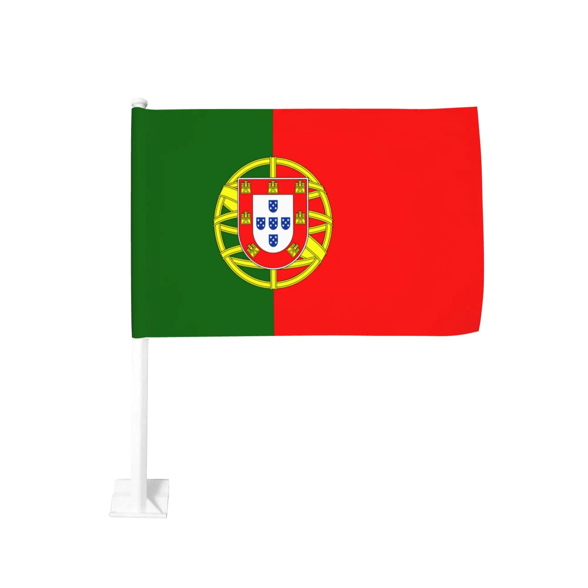 Fábrica Poliéster 30*45cm Pantalla de seda Bandera personalizada para automóviles Portugal País Banderas Actividades promocionales