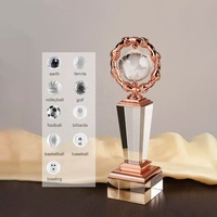 Vente en gros de trophées globe personnalisés en verre transparent, style art populaire, boule de cristal vierge, récompense sportive en verre K9, souvenir, gravure de LOGO, cadeau