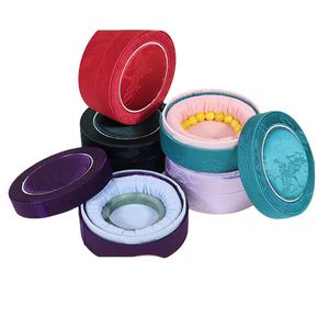 Guochao صندوق مجوهرات مستدير غطاء السماء والأرض على الطراز القديم حبات البوذية سوار تخزين البوتيك اليشم - Product Image 2