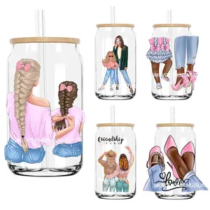 Día DE LA MADRE hija y mamá UV DTF transferencia pegatina calcomanías para Libbey tazas frías tazas vaso impermeable DIY Logo moda chica - Product Image 1