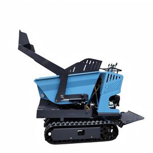 Mini-camion benne en acier bleu avec système de chenilles, véhicule de transport industriel durable, conception fermée, surface thermolaquée - Product Image 4