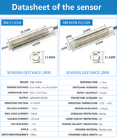 Capteurs de proximité capacitifs métalliques Balluff IFM Autonics M8 M12 pour M18 M30 PNP DC pour machines d'emballage