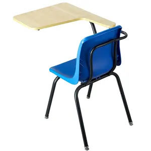 School Classroom Training Study Chair Plastic Metal College Student Chair With Writing Pad