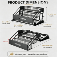 Étagère à Épices Pliable Moderne pour Armoire de Cuisine, Organisateur de Tiroir à Épices Robuste en Acier Carbone pour Rangement de Garde-Manger de Cuisine OEM