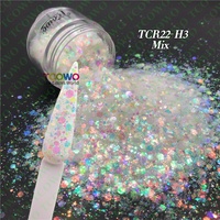 Vente en gros de paillettes holographiques hexagonales en polyester de 24 couleurs vives et colorées, mélange de paillettes corporelles épaisses