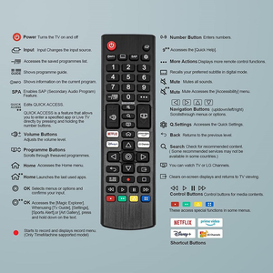 Factory Wholesale AKB76037601 AKB76040302 Universal TV Remote Control Work with <strong>LG</strong> TV Remote Control - Product Image 4
